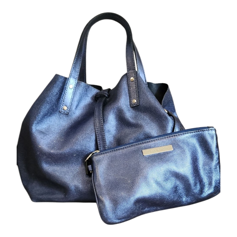 Tiffany & Co Elegant Navy Blue Tote Bag Set